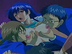 A Charming Anime Girl With A Stunning Figure Engages In Sexual Activity With Two Aroused Men
